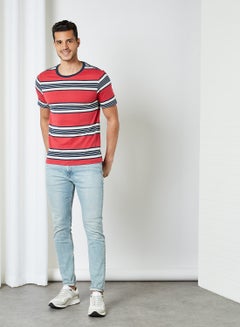 Mast & Harbour Contrast Striped T-Shirt Pink  - Image 3