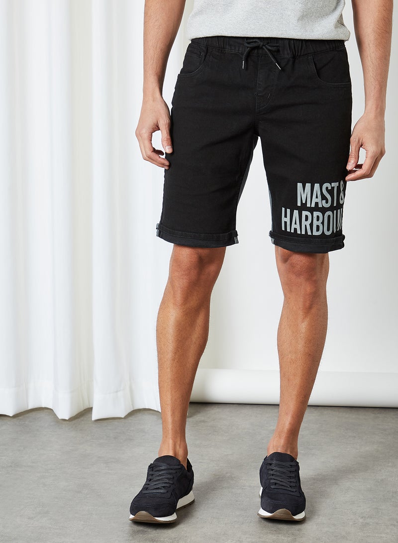 Men's Logo Detailed Shorts Black - v1610516274/N41062269V_1