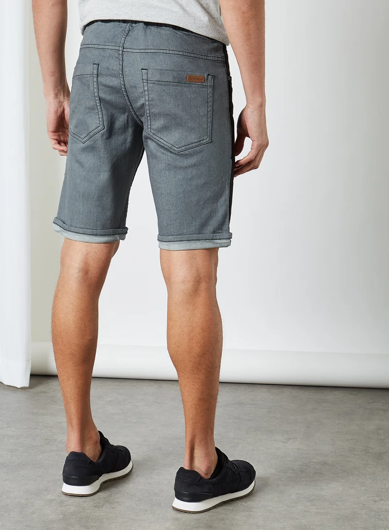 Mast & Harbour Men's Logo Detailed Shorts Black