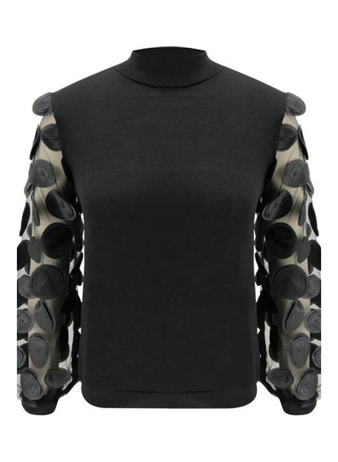 Long Sleeve Slim Blouse Black 