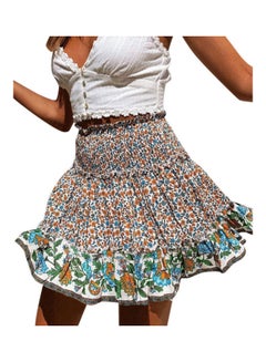 Floral Printed High Waist Mini Skirt Multicolour