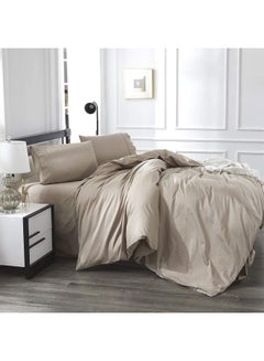 آيباما مجموعة غطاء لحاف من القطن مع غطائين للوسادة مزودان بسحاب للإغلاق cotton بني 68x90بوصة  - Image 4