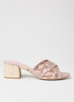 Katz Snakeskin Print Sandals Blush