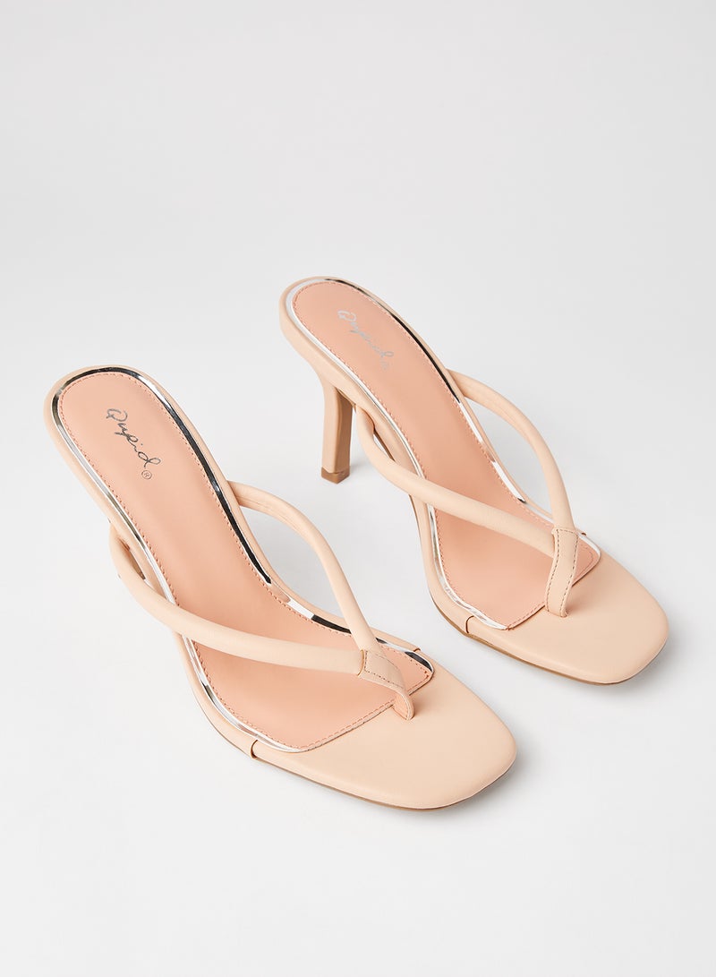 Qupid Isley Mid Heel Sandals Blush  - Image 2