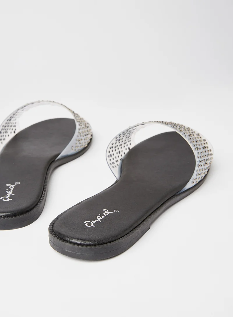 Qupid Desmond Flat Sandals Clear