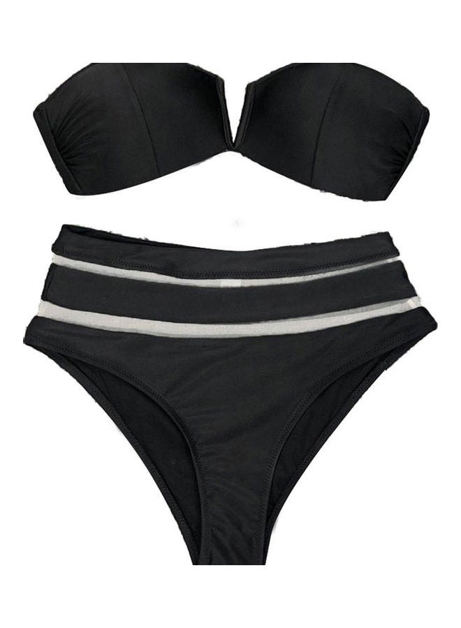 2-Piece Strapless Bra And Briefs Set Black
