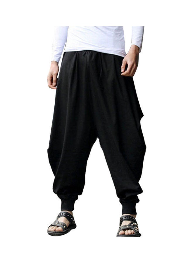 Solid Harem Pants Black 