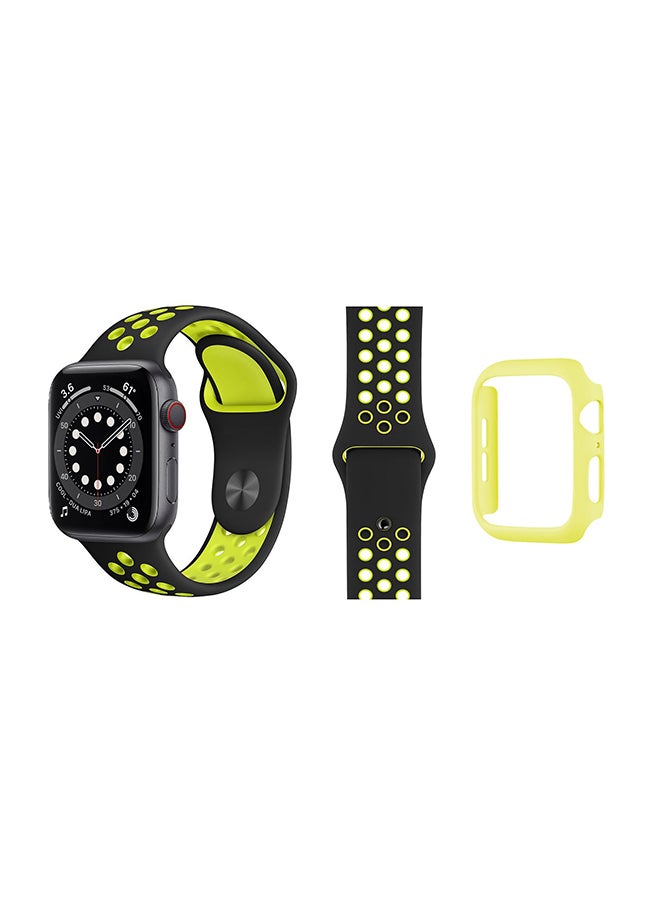 Perfii - Bumper Replacement Band For Apple Watch Series 6/SE/5/4 Yellow - Image 1
