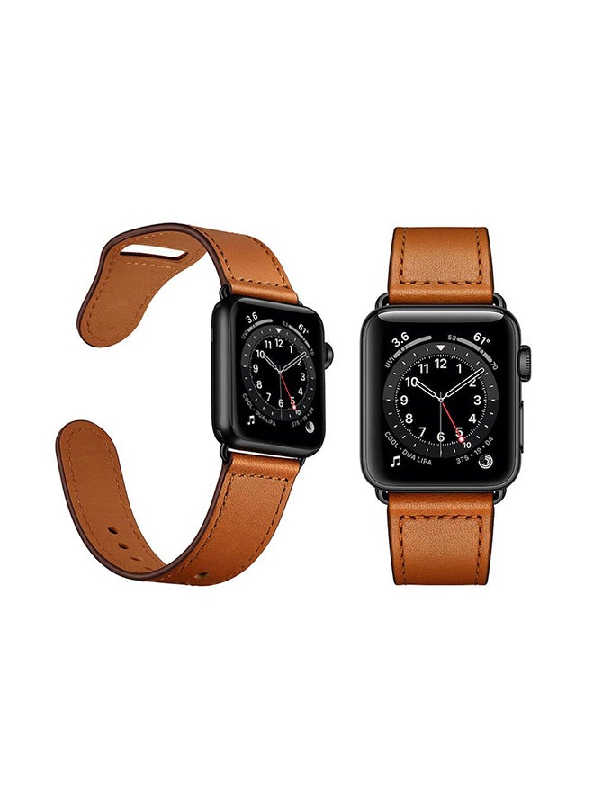 بيرفيي سوار بديل من الجلد الأصلي لساعة يد أبل سيريز 6/Se/5/4/3/2/1 أبيض كريمي