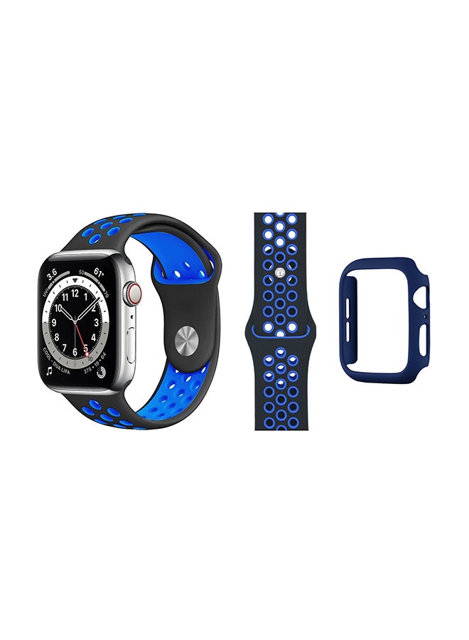 Perfii - Bumper Replacement Band For Apple Watch Series 6/SE/5/4 Dark Blue - Image 1