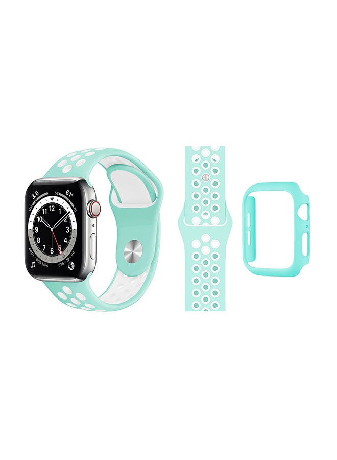 Perfii - Bumper Replacement Band For Apple Watch Series 6/SE/5/4 Marine Green - Image 1