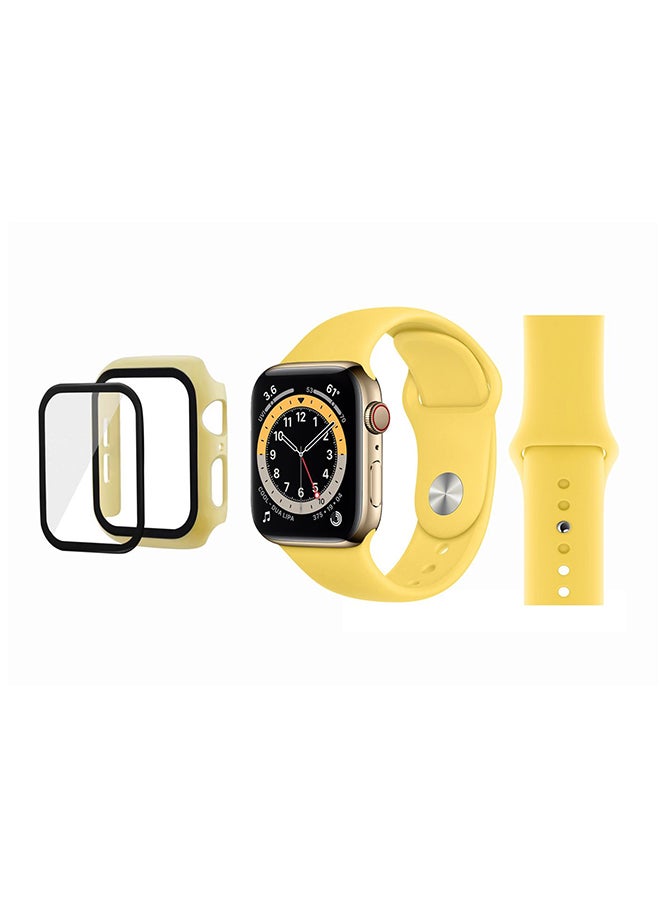 Perfii - Bumper Replacement Band For Apple Watch Series 6/SE/5/4 Yellow - Image 1