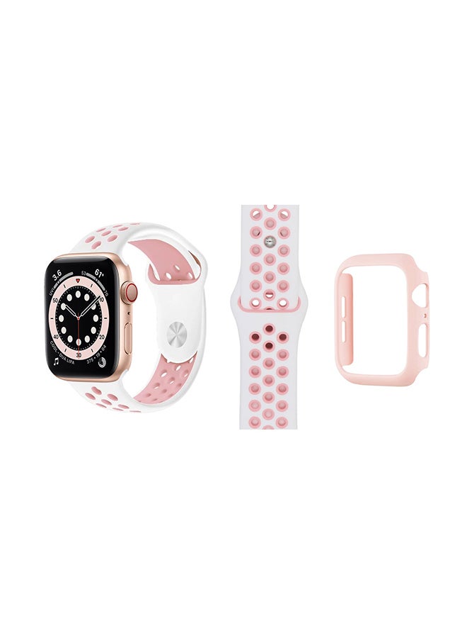 Perfii - Bumper Replacement Band For Apple Watch Series 6/SE/5/4 Light Pink - Image 1