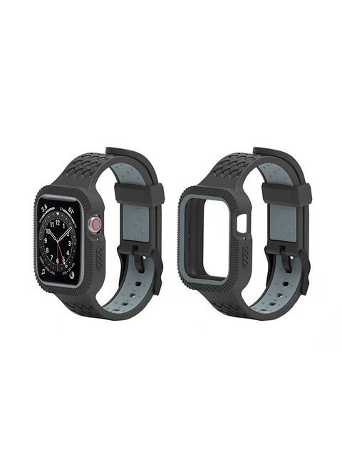 Braided Case Replacement Band For Apple Watch Series 6/SE/5/4 Black Grey