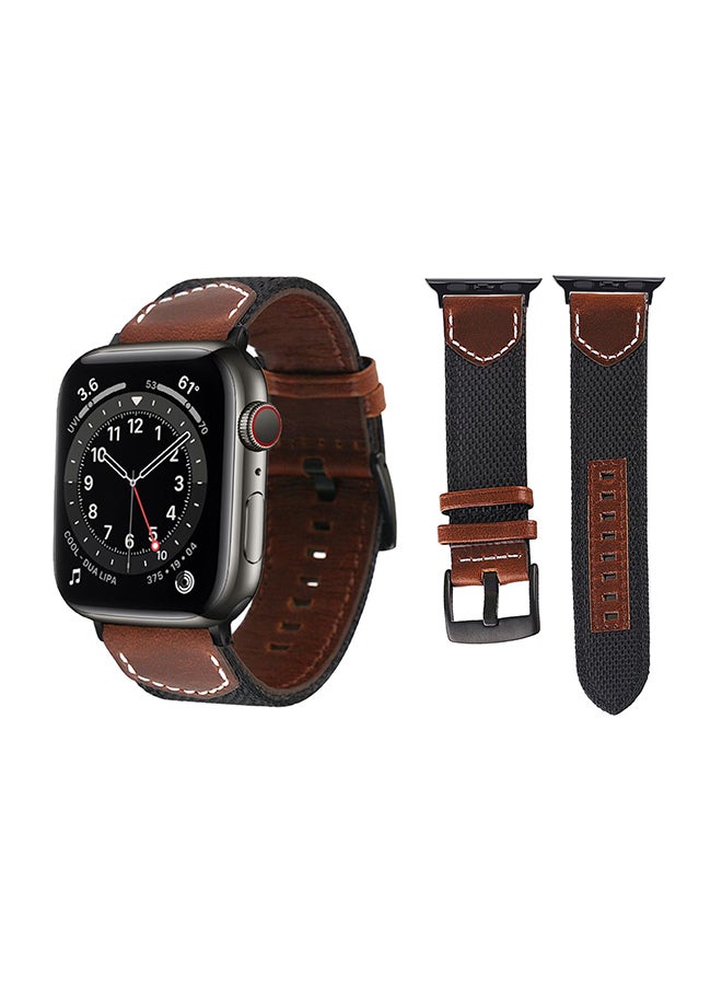 Perfii Canvas Replacement Band  For Apple Watch Series 6/SE/5/4/3/2/1 Black