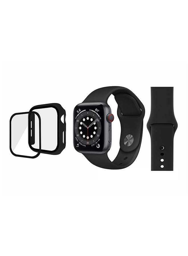 Perfii - Bumper Replacement Band For Apple Watch Series 6/SE/5/4 Black - Image 1