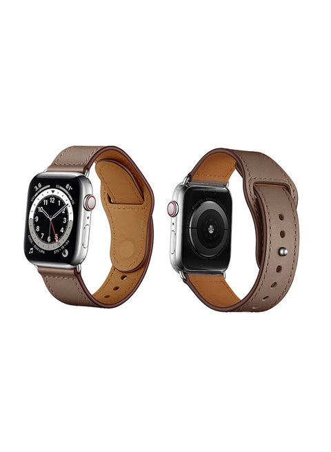 Genuine Leather Replacement Band For Apple Watch Series 6/SE/5/4/3/2/1 Light Brown