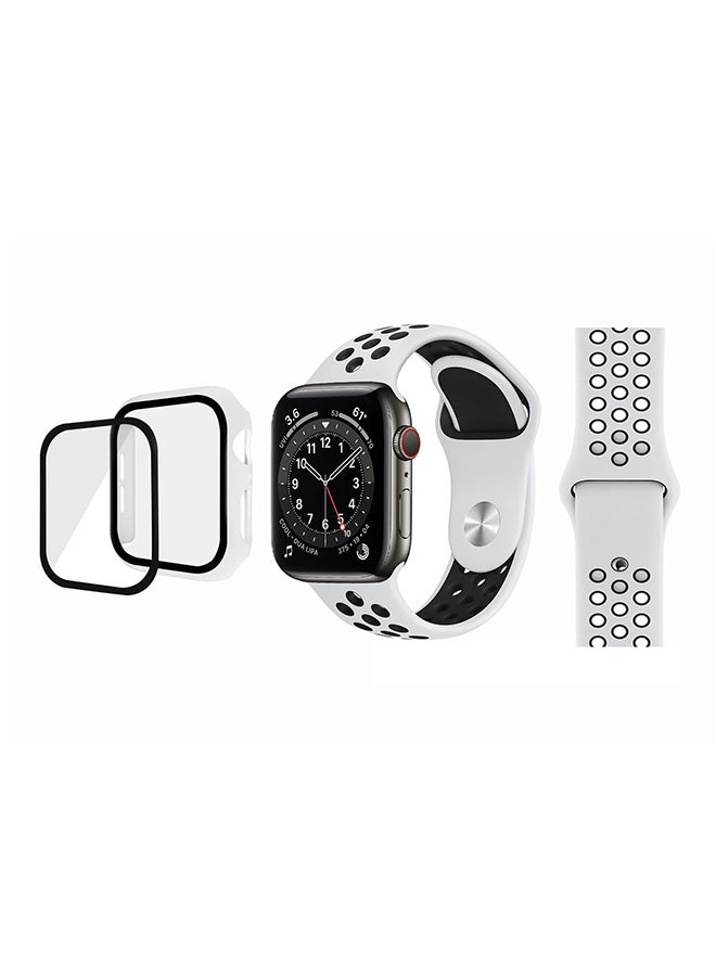 Perfii - Bumper Replacement Band For Apple Watch Series 6/SE/5/4 White - Image 1