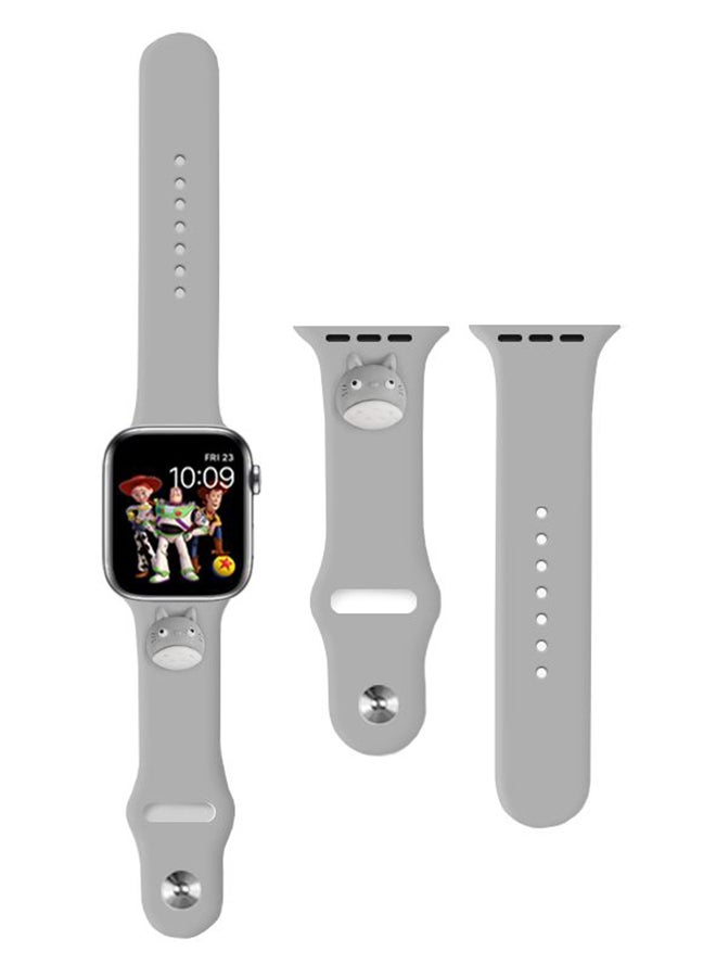 Perfii - Cartoon Replacement Band For Apple Watch Series 6/SE/5/4/3/2/1 Grey - Image 1