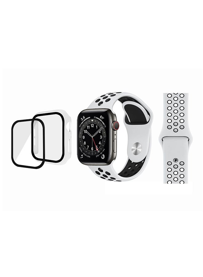 Perfii - Bumper Replacement Band For Apple Watch Series 6/SE/5/4 White - Image 1