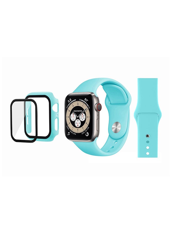 Perfii - Bumper Replacement Band For Apple Watch Series 6/SE/5/4 Light Blue - Image 1