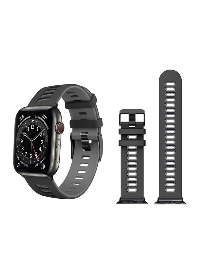 Perfii Dual Layer Replacement Band For Apple Watch Series 6/SE/5/4/3/2/1 Black Cool Grey