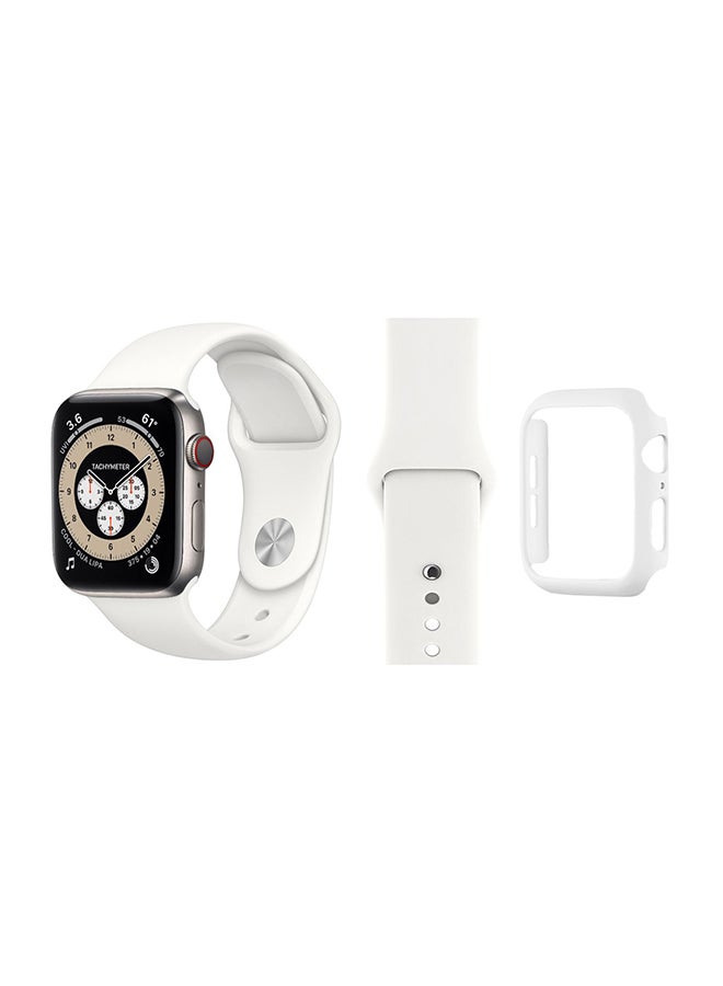 Perfii Bumper Replacement Band For Apple Watch Series 6/SE/5/4 White 