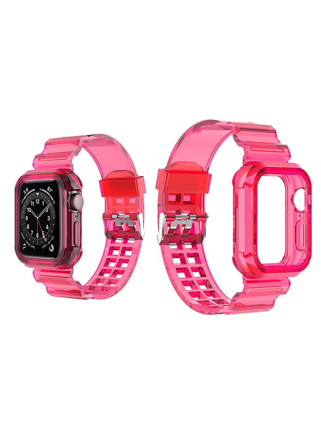 Perfii - Ice Case Replacement Band For Apple Watch Series 6/SE/5/4 Pink - Image 1