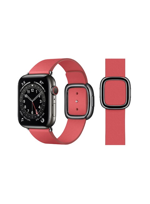 Leather Replacement Band For Apple Watch Series 6/SE/5/4/3/2/1 Peony Pink