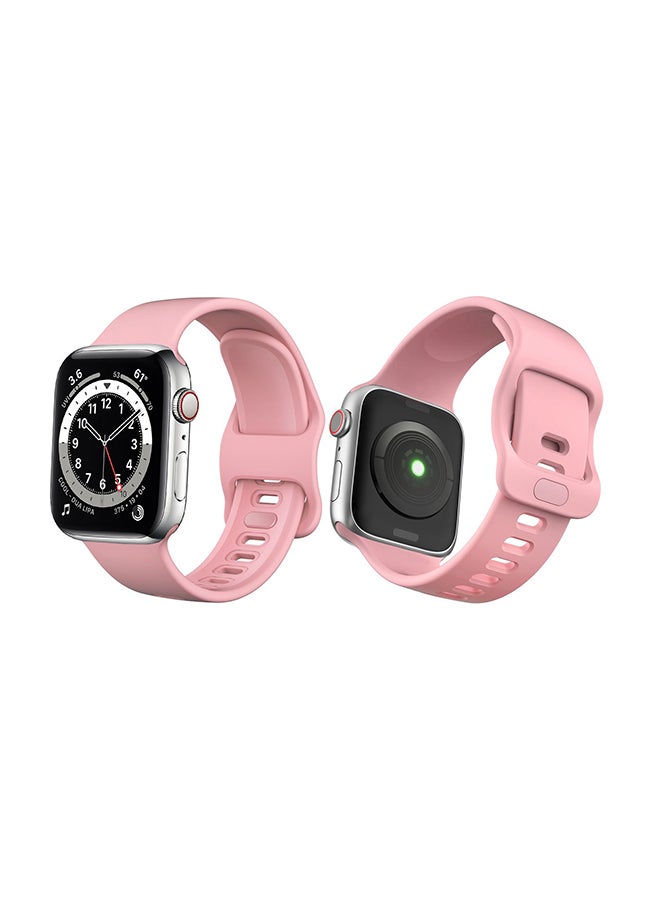 Perfii Flatpin Silicon Replacement Band For Apple Watch Series 6/SE/5/4/3/2/1 Pink