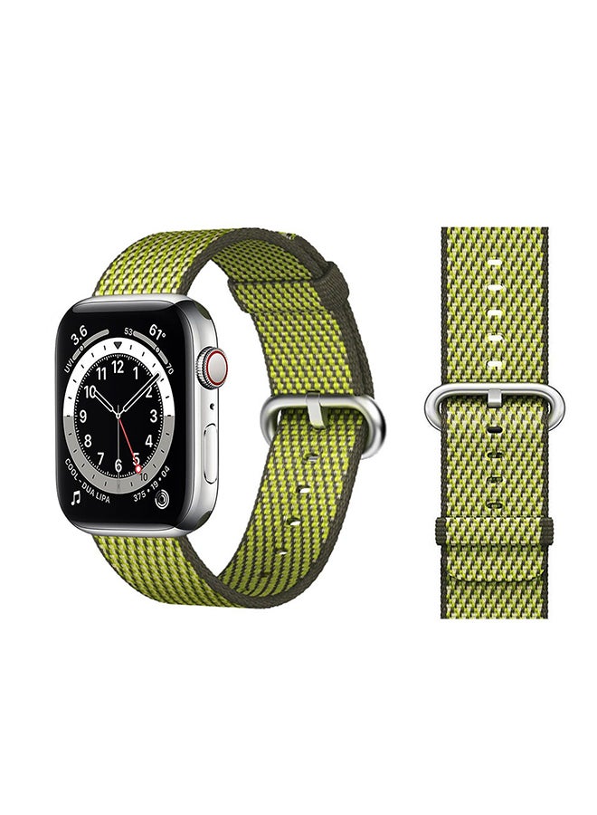Perfii - Nylon Replacement Band For Apple Watch Series 6/SE/5/4/3/2/1 Olive Check - Image 1