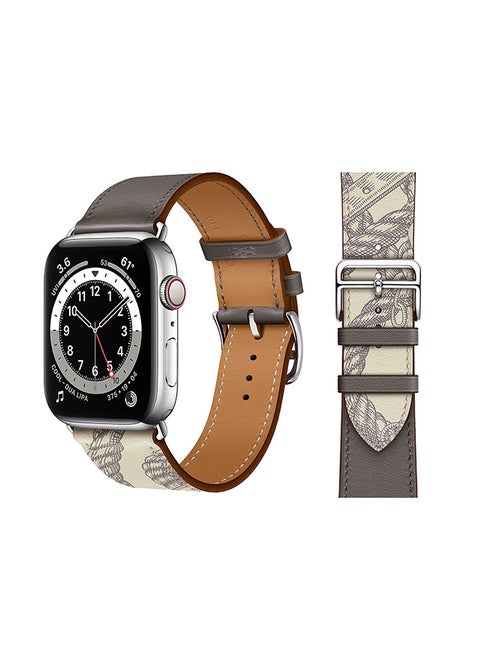 Genuine Leather Replacement Band For Apple Watch Series 6/SE/5/4/3/2/1 Grey Beton