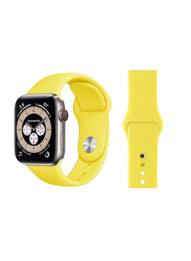 Perfii - Replacement Band For Apple Watch Series 6/SE/5/4/3/2/1 Bright Yellow - Image 1