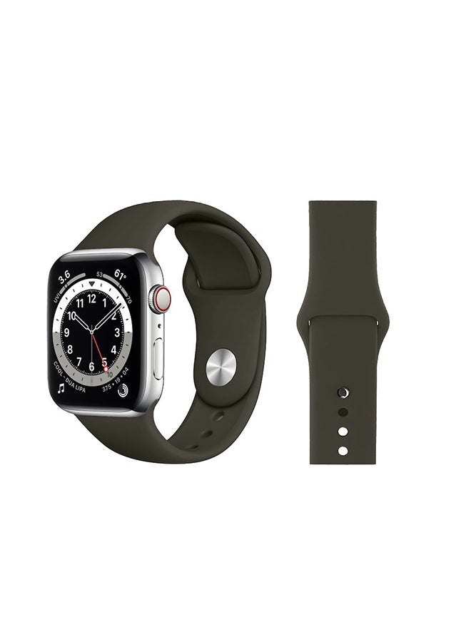 Perfii - Replacement Band For Apple Watch Series 6/SE/5/4/3/2/1 Dark Olive - Image 1