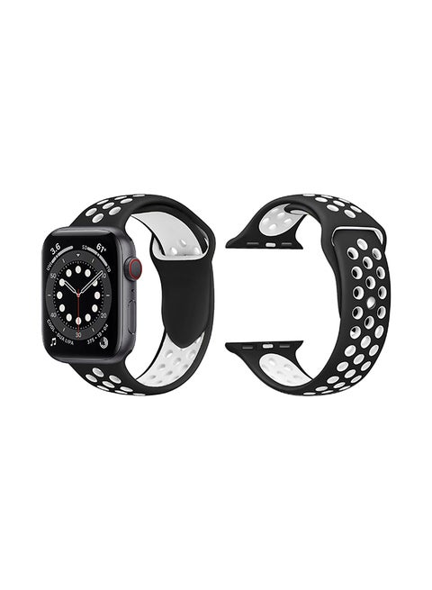 Replacement Band For Apple Watch Series 6/SE/5/4/3/2/1 Black White
