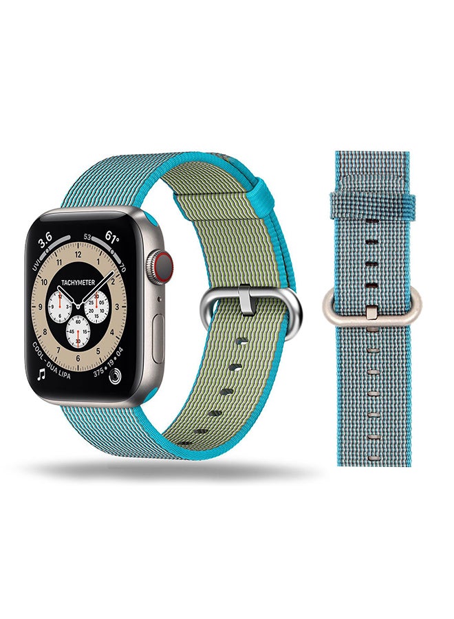 Perfii - Nylon Replacement Band For Apple Watch Series 6/SE/5/4/3/2/1 Scuba Blue - Image 1