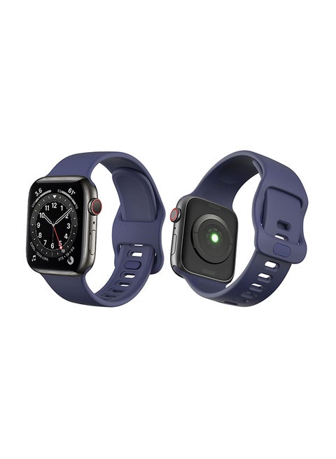 Flatpin Silicon Replacement Band For Apple Watch Series 6/SE/5/4/3/2/1 Blue