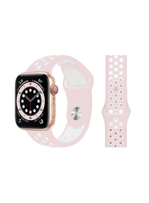 Replacement Band For Apple Watch Series 6/SE/5/4/3/2/1 Light Pink White