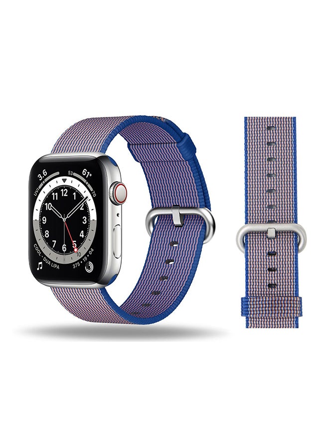 Perfii - Nylon Replacement Band For Apple Watch Series 6/SE/5/4/3/2/1 Royal Blue - Image 1