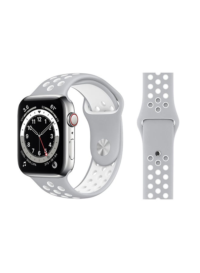 Perfii Replacement Band For Apple Watch Series 6/SE/5/4/3/2/1 Silver White