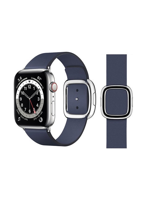 Leather Replacement Band For Apple Watch Series 6/SE/5/4/3/2/1 Dark Blue