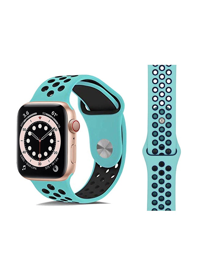 Perfii - Replacement Band For Apple Watch Series 6/SE/5/4/3/2/1 Turquoise Green - Image 1