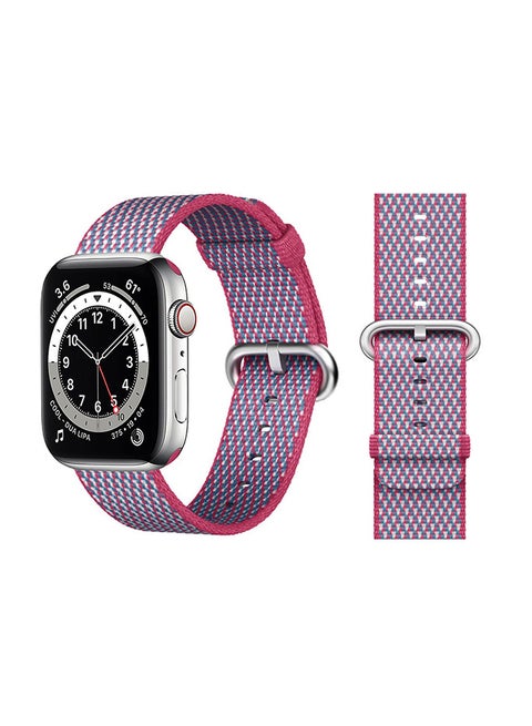 Nylon Replacement Band For Apple Watch Series 6/SE/5/4/3/2/1 Berry Check