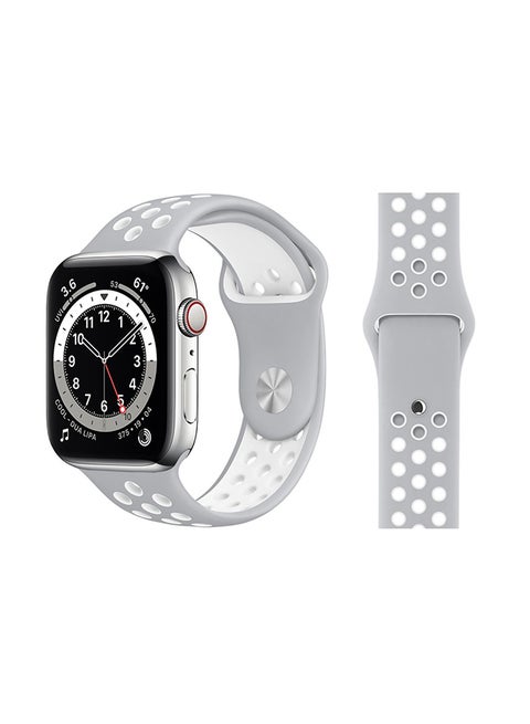 Replacement Band For Apple Watch Series 6/SE/5/4/3/2/1 Silver White