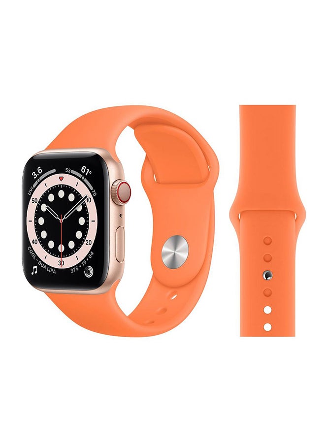Perfii - Replacement Band For Apple Watch Series 6/SE/5/4/3/2/1 Orange - Image 1