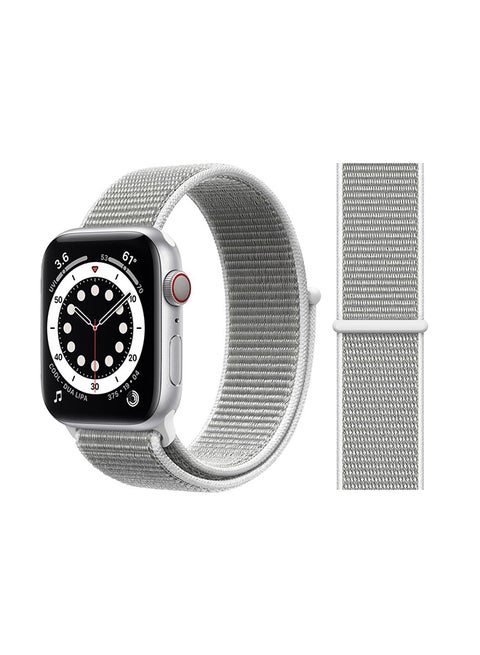 Replacement Band For Apple Watch Series 6/SE/5/4/3/2/1 Seashell Silver