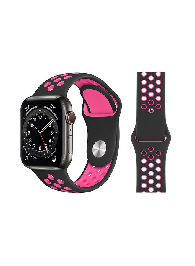 Perfii Replacement Band For Apple Watch Series 6/SE/5/4/3/2/1 Black Pink