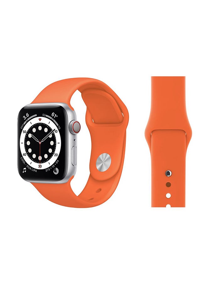 Perfii - Replacement Band For Apple Watch Series 6/SE/5/4/3/2/1 Orange - Image 1