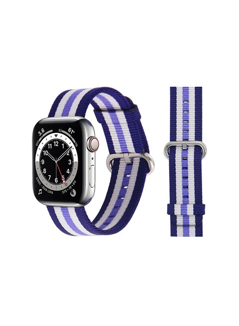 Nylon Replacement Band For Apple Watch Series 6/SE/5/4/3/2/1 Purple Stripe