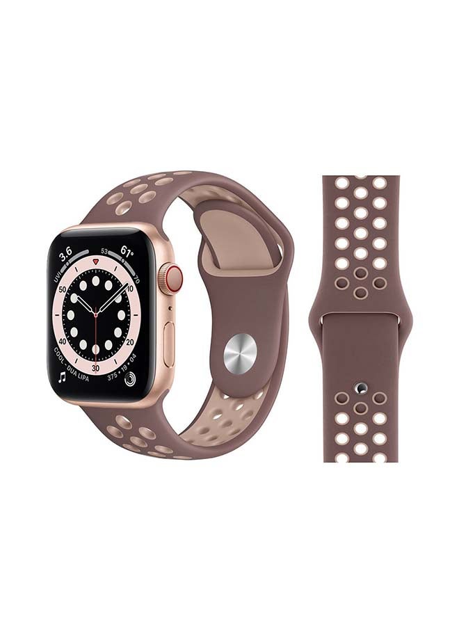 Perfii - Replacement Band For Apple Watch Series 6/SE/5/4/3/2/1 Smokey Mauve - Image 1
